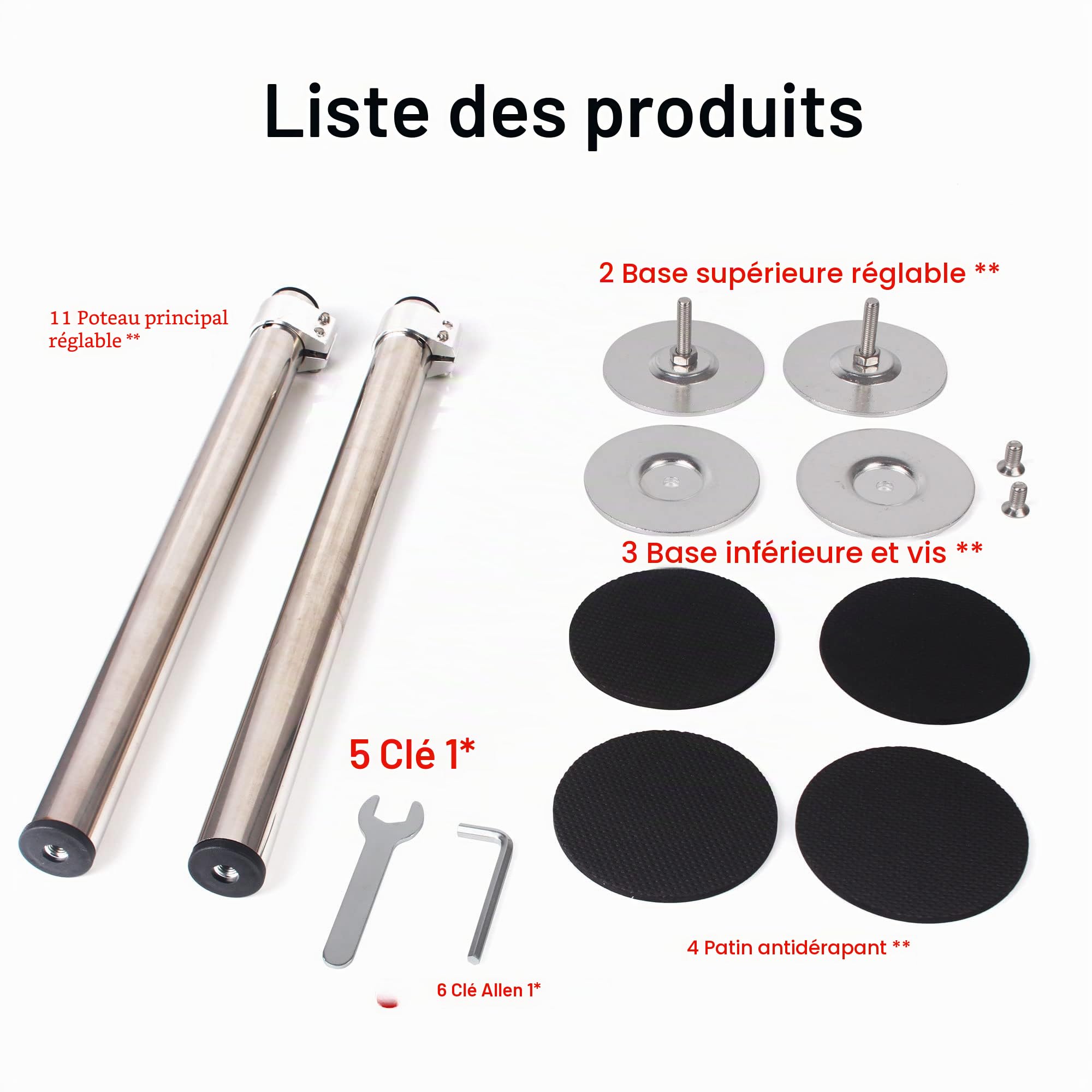 ST-2 Support D'Évier Encastré,Réglables Support En Acier Inoxydable,Kit De Support D'Évier Encastré,Système D'Installation Et Réparation Pour Évier De Cuisine (41-75 Cm)
