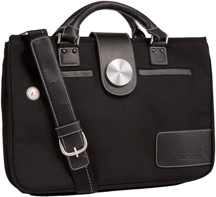 Russi Luggage X3 Fury Slim Briefcase, Black, Large