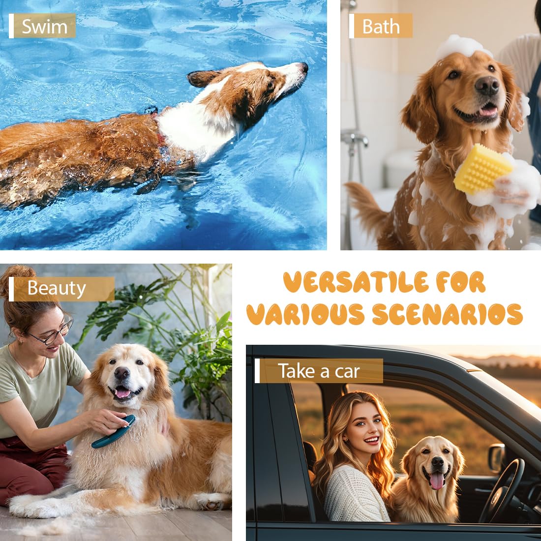 Paraorecchie Cocker Per Cani Impermeabili, Copriorecchie Cuffie Per Cani Antirumore, Protezione Regolabile Per Le Orecchie Per Animali Domestici, Protezione Dal Rumore Copri Orecchie Per Cane