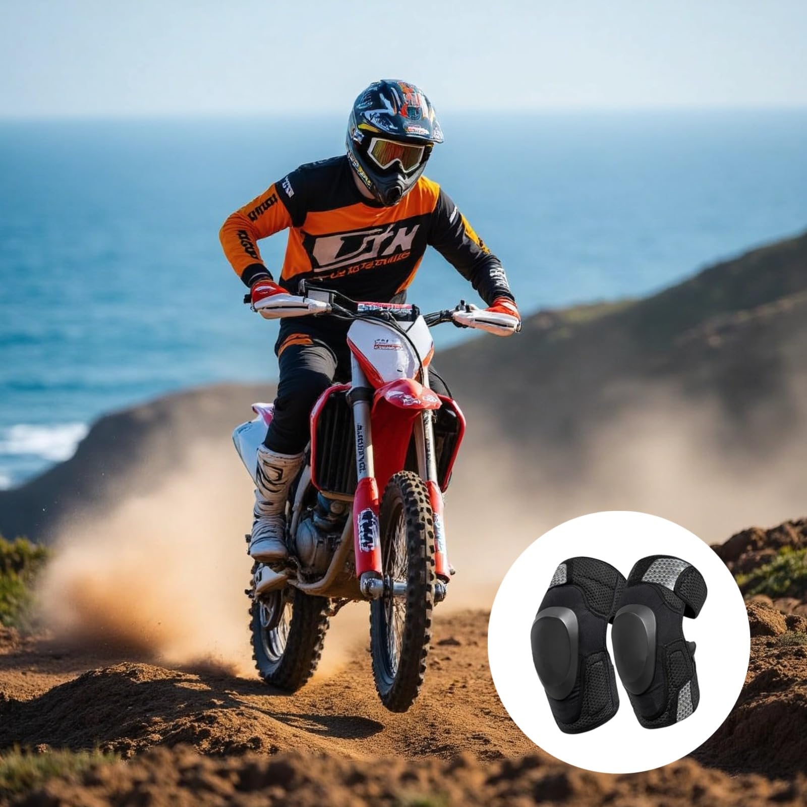 Rodilleras ajustables de Kevlar, doble protección L/XL para ciclismo, malla transpirable