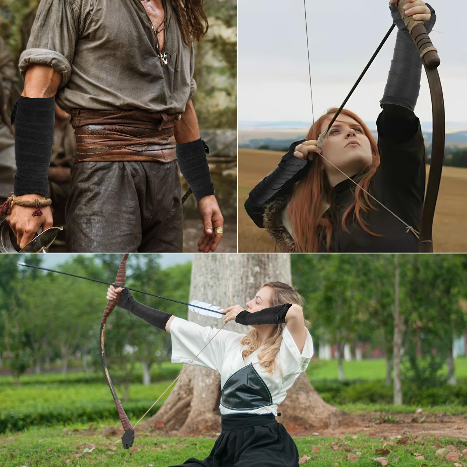 1 Paar Braune Handgelenkschützer aus Wildlederimitat,Mittelalterliche Handschützer Renaissance Kunstleder Armschützer LARP Halloween Cosplay Kostüm Zubehör Renaissance Armschienen