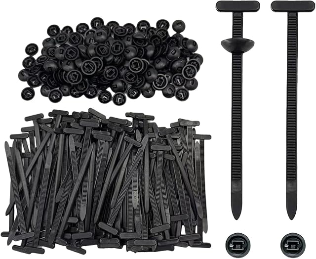 100PCS Nylon Universal Cable Tie Buckle, Plastic Cable Ties Tool, Automotive Zipper Clips, Heavy Duty Plastic Rivet Zip Ties, Multifunctional Zipties Bumper Retainer Fender Liner Fastener