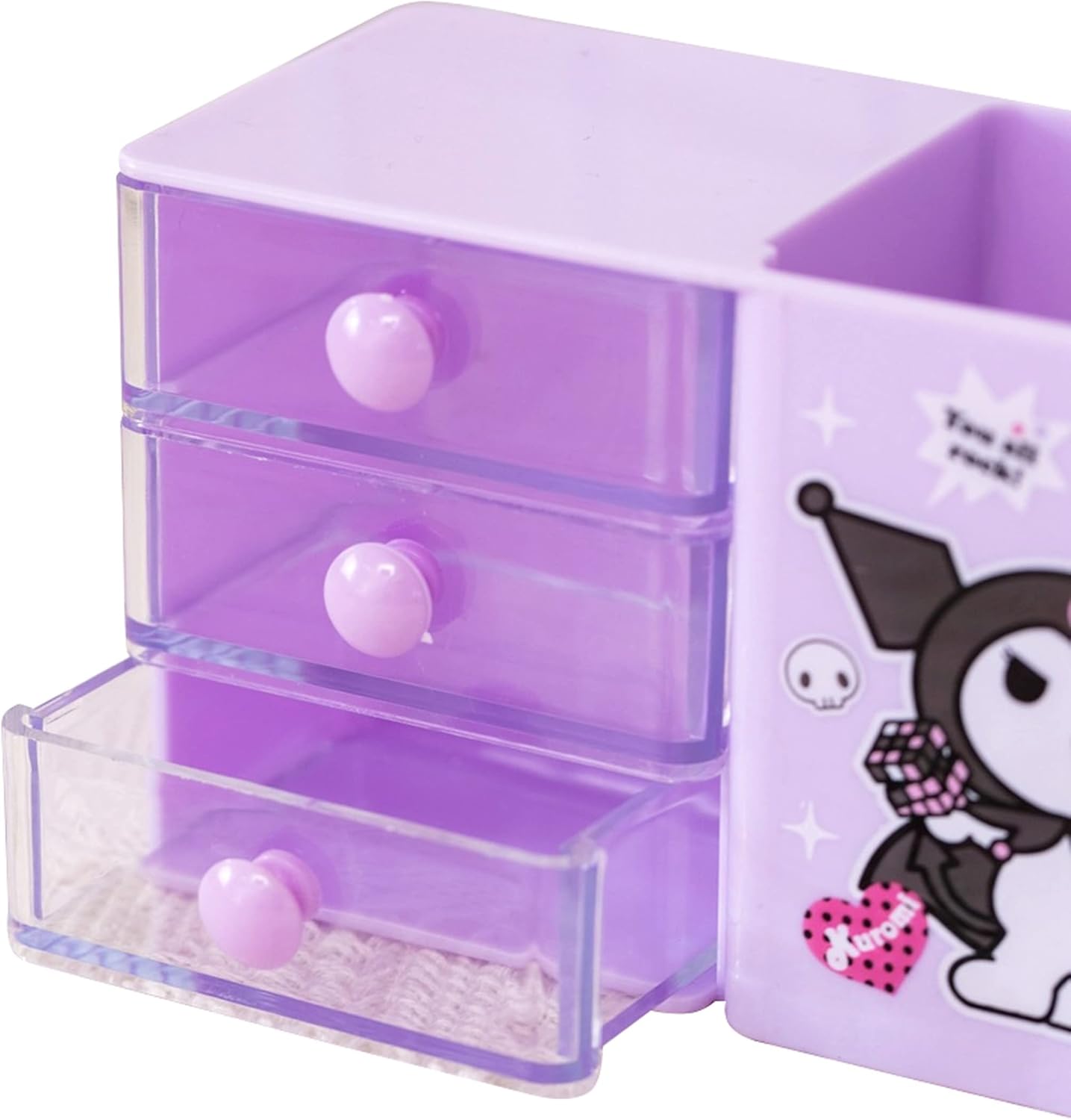 Roffatide Anime Cinnamoroll Melody Kuromi Desktop Desk Office Supplies Container Pen Holder for Desk Cute Pencil Cup Pot Makeup Brush Holder Mini Box