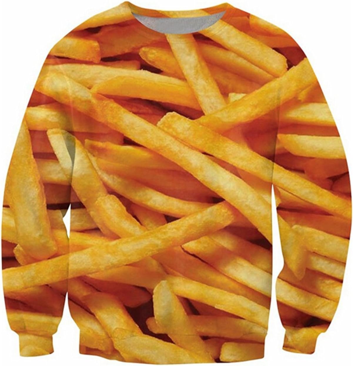 Hip hop Sweatshirt Unisex Hipster 3D French Fries Cute Crewneck Sweatshirt Pullover Hoodies Sweater