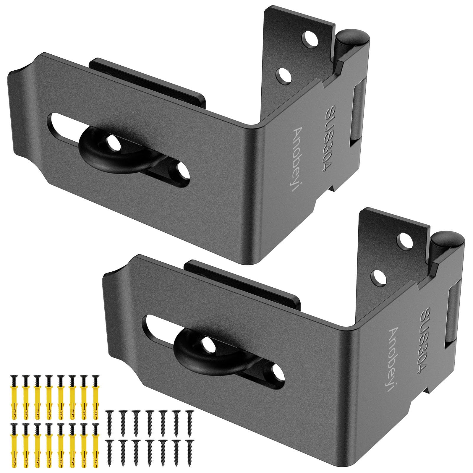 Anobeyi Door Hasp Latch Black
