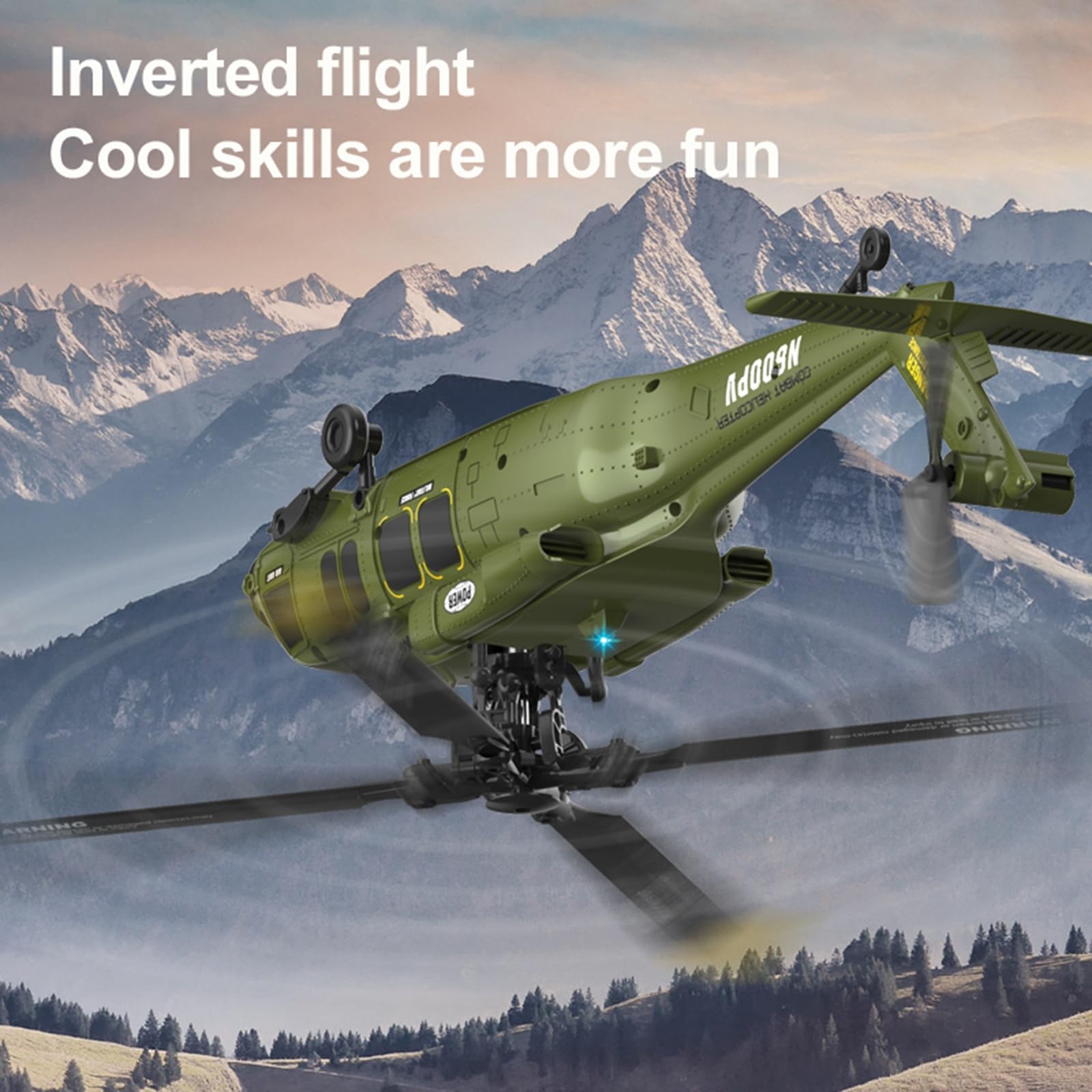 Elicottero radiocomandato K200 UH-60 per Black-Hawk radiocomando brushless a 6 canali, giroscopio a 6 assi velivolo militare con 3 velocità e posizionamento ottico Regalo(Silver)