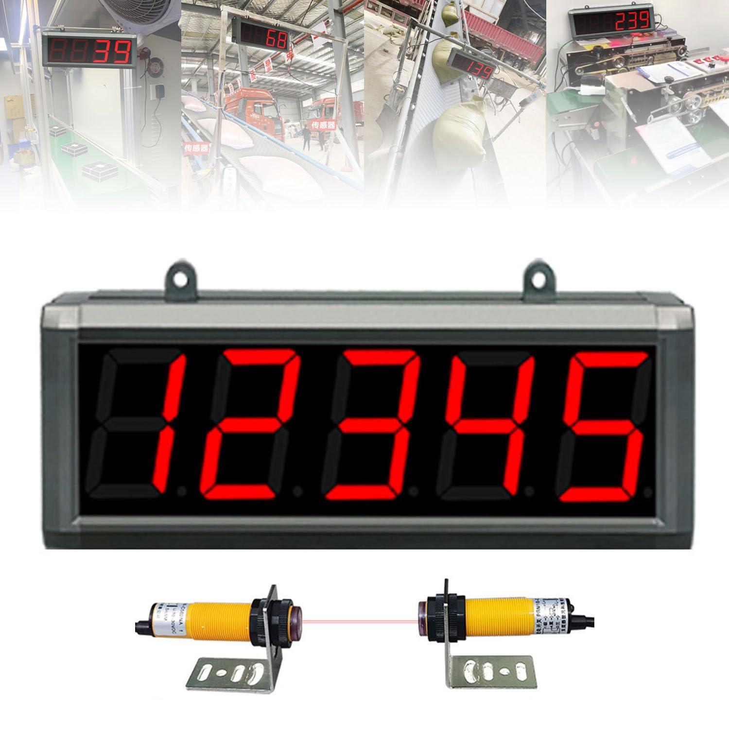 Contatore Digitale, Display LED a 4/5/6 cifre, contatore Automatico di visitatori per Nastri trasportatori e Linee di Produzione, affidabile per fabbriche e Uso Industriale, 5,5