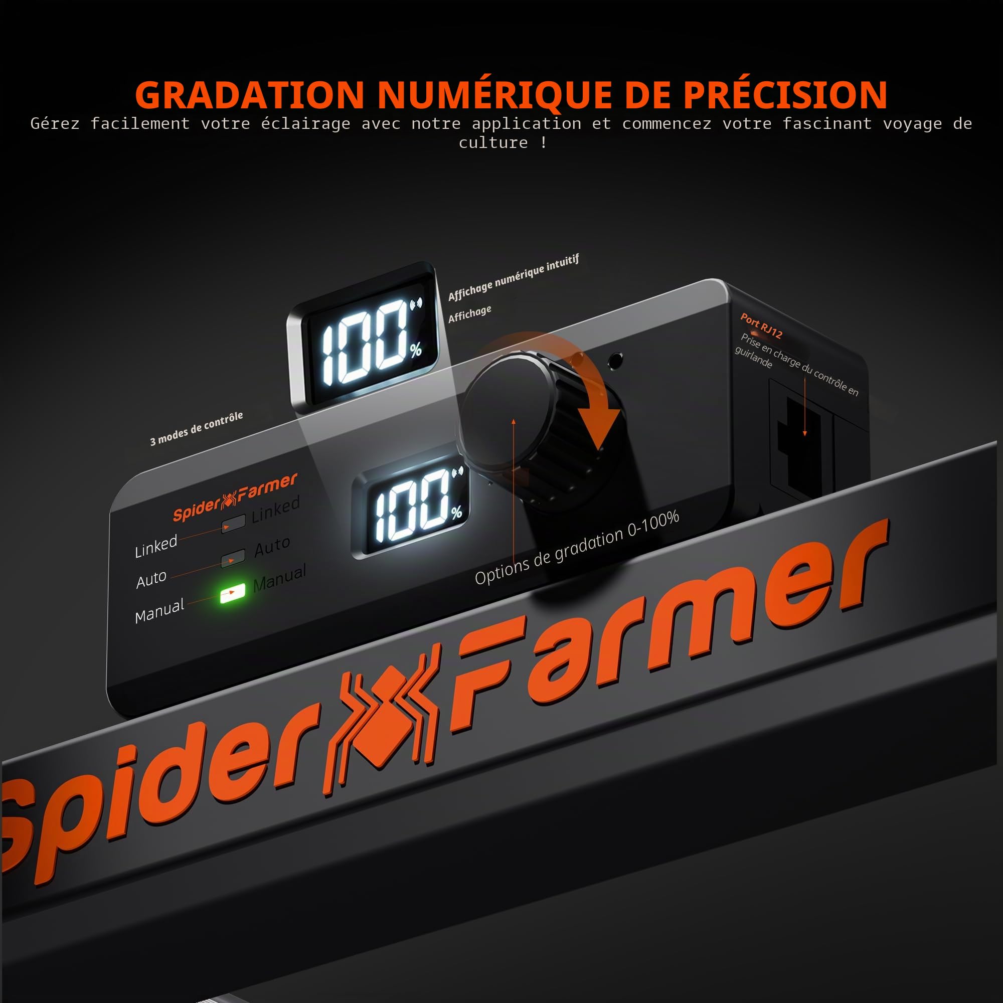 SPIDER FARMER SE3000 Lampe de croissance 90X90CM Spectre Complet Lampe horticole led avec 896pcs Samsung LM301B diodes, Dimmable, Daisy Chain, pour la culture de plantes fleur en intérieur