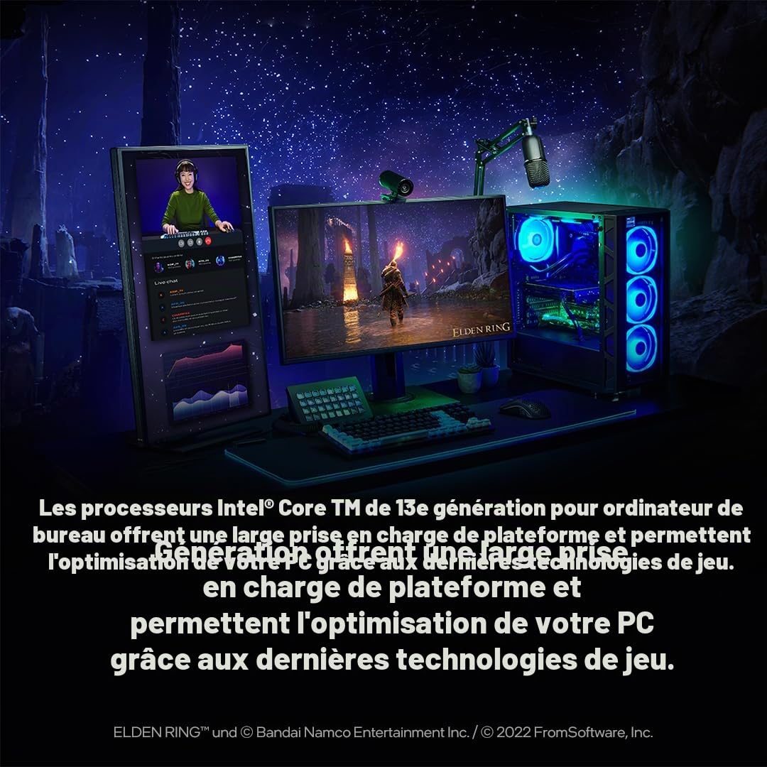 Intel® Core™ i7-13700K, processeur pour PC de Bureau, 16 cœurs (8 P-Cores + 8 E-Cores) 30 Mo de Cache, jusqu'à 5,4 GHz