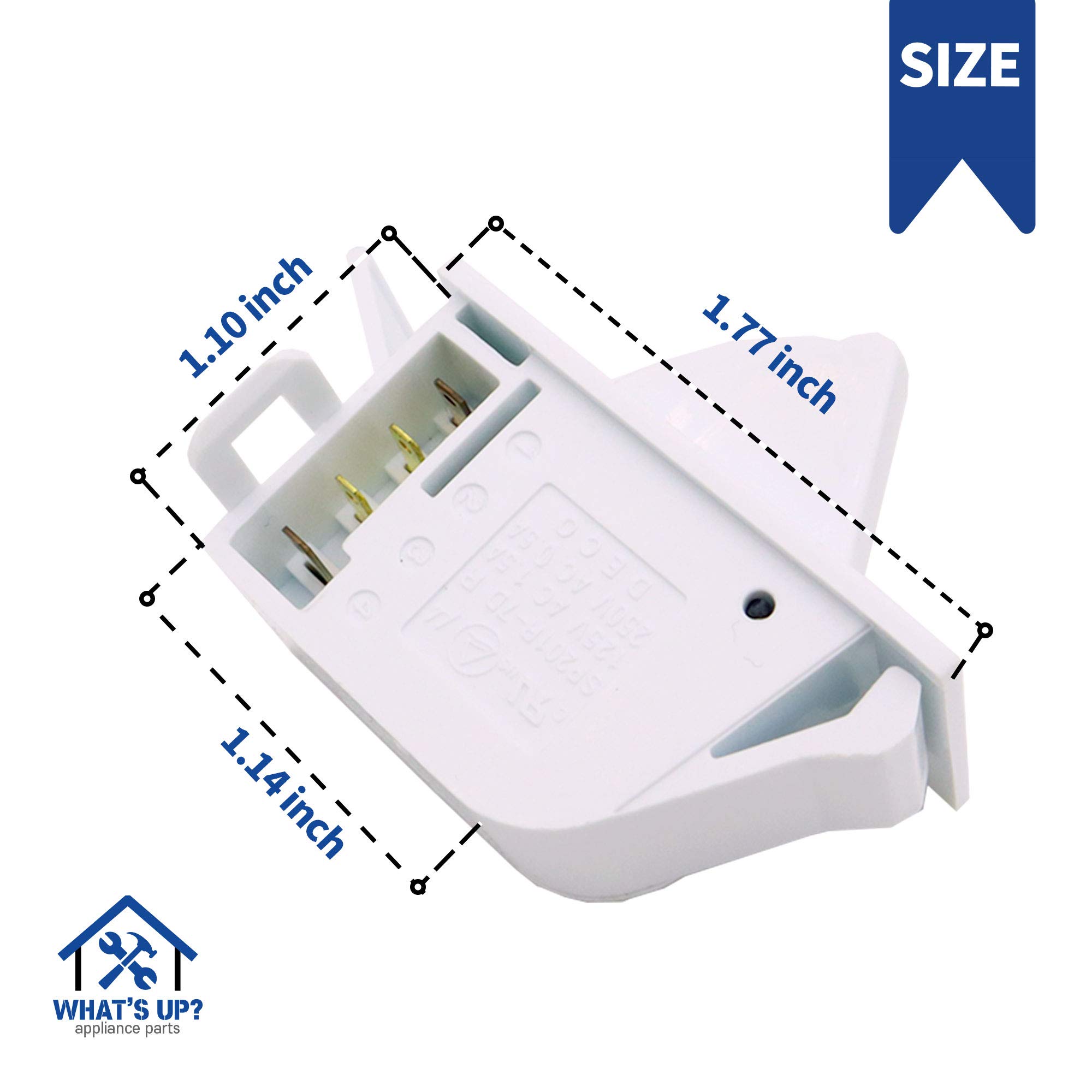 [ What'Sup ] Da34-00041a Refrigerator Switch, Push Button, Hinge Lever, Automatic, White on Fridge.com - View 5