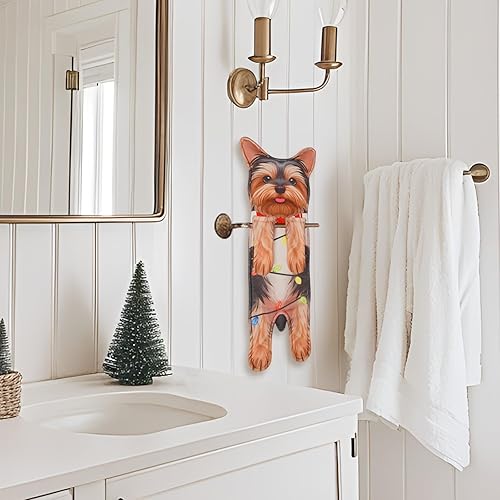 Miniatura 3 de GPGHE Regalos de Navidad Yorkie Dog Toallas de mano divertidas y lindas toallas de cocina para perros, regalo de cumpleaños y Año Nuevo para mujeres