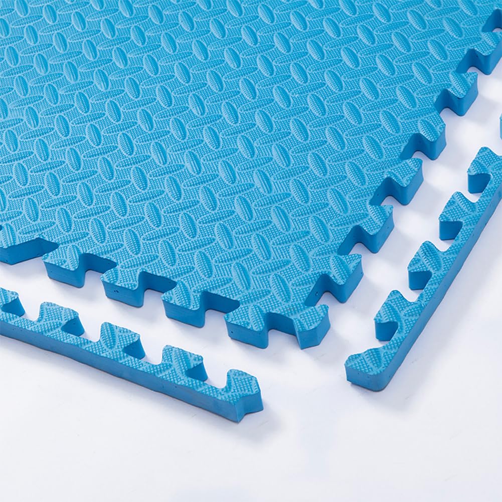 30x30cm Foam Puzzle Play Mat,10 Pack Interlocking Floor Tiles for Home Gym,Bedroom Crawling Mats Non-slip Interlocking Carpet Soft Area Rug (Blue,1.2cm Thick)