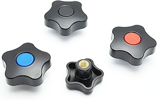 Cabinet Pulls M8 Female Plastic knob ,Plastic Lobe knob. Star konb Handle . Thread Star konb ,Clamping knobs - ( Color: M8x40 Red Cap )