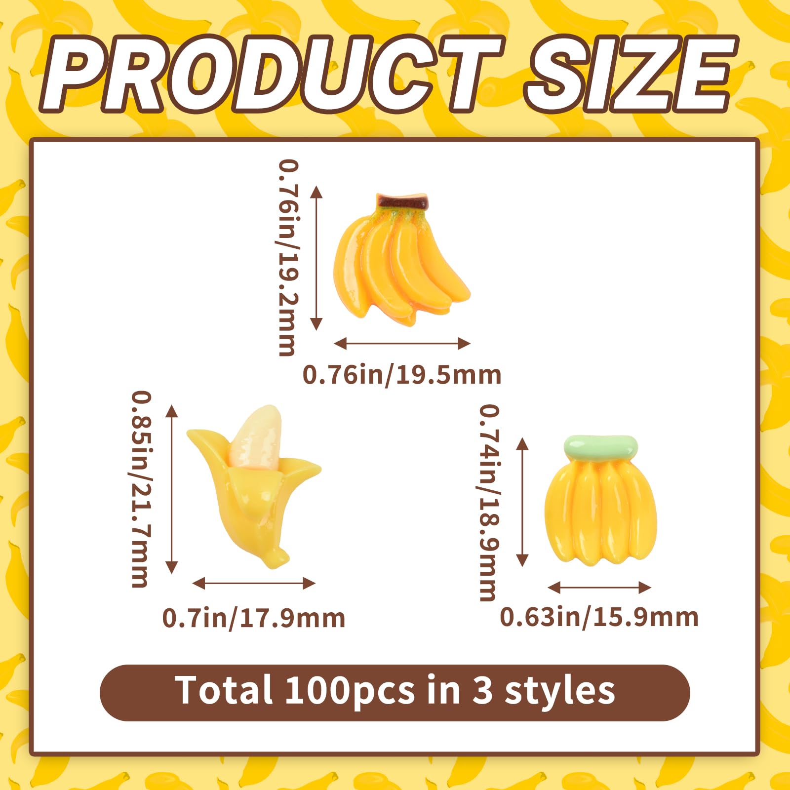 Hanycon 100pcs Artificial Bananas Tiny Bananas Miniature Banana for Home House Grocery Photography Party Decoration