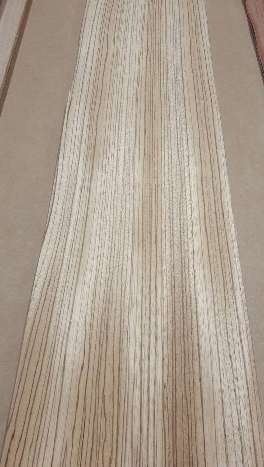 Zebrawood Wood Veneer 9" x 102" raw no Backing 1/42" Thickness Zebrano Q/C # 06