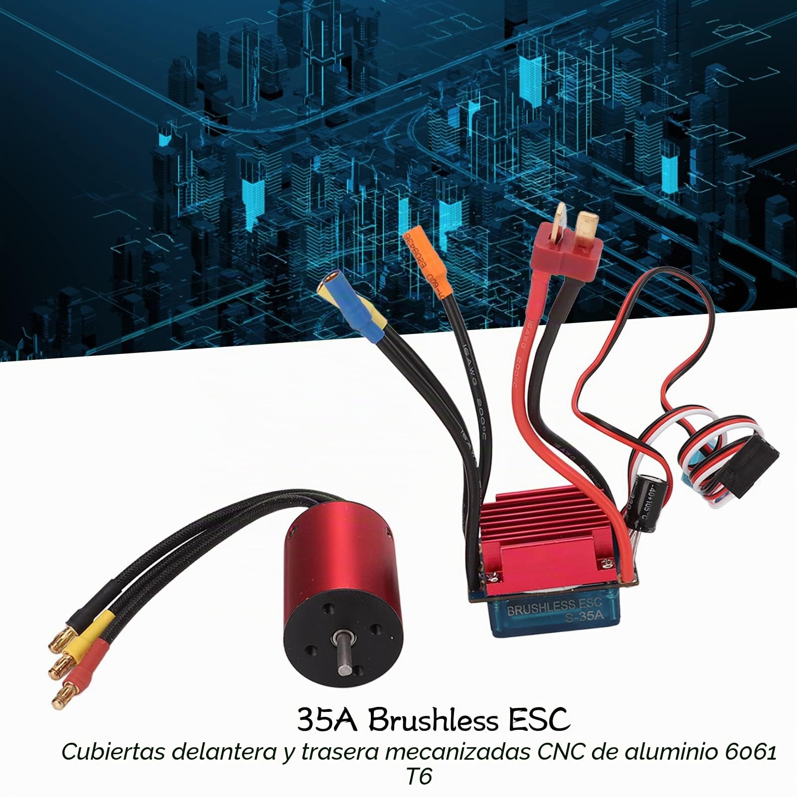 Alomejor RC Car Brushless Motor ESC Kit 3600KV Motor Y 35a ESC Combo Set para 1/14 1/16 RC Car