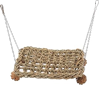 Bird Swing For Parakeets Birdcage Swing Perch Stand Platform Cage Toy Parrot Hammock Cage Accessories Small Birds Toy Grass Bird Swing Chewable Bird Toy Climbing Bird Toy