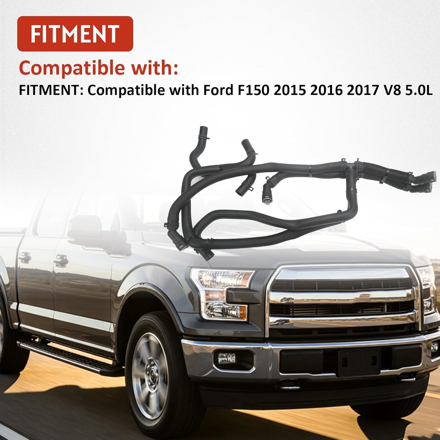 626-802 Engine Heater Hose Assembly Compatible with Ford F150 2015 2016 2017 V8 5.0L Replace# FL3Z18472K FL3Z18472G FL3Z18472H