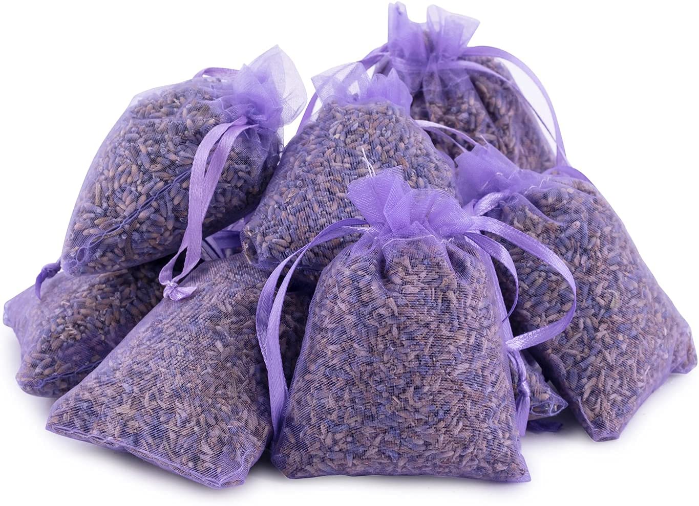 Pack of 12 Lavender Sachets Bags, Dried Lavender Flowers Fragrance Sachets for Drawers, Closets, Wardrobe, Cars, Home, Party Decoration