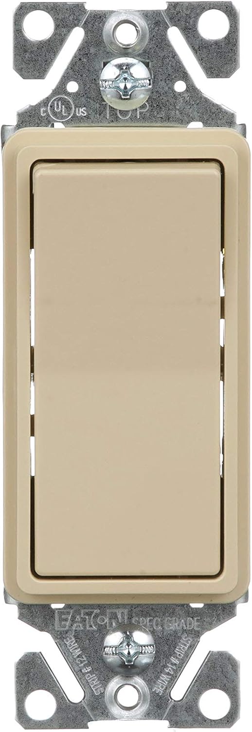 Eaton 7501V 15-Amp 120-Volt Single-Pole Decorator, Ivory