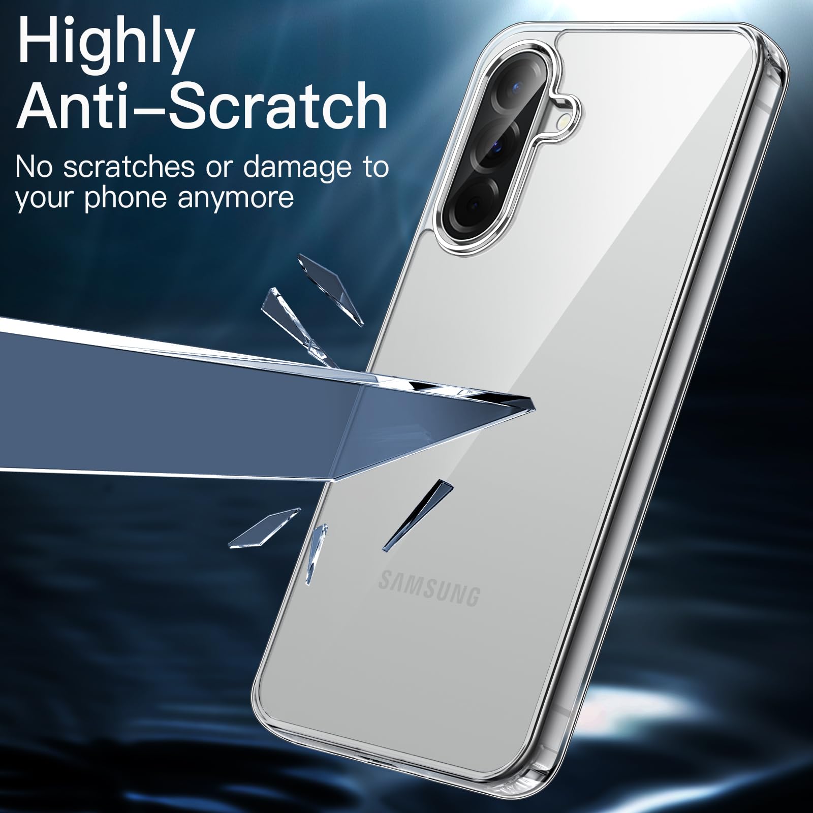 JETech Cover per Samsung Galaxy A56 5G, Anti Ingiallimento Antiurto Paraurti Protettiva Cellulare Custodia, Antigraffio Retro Rigido in PC (Trasparente)