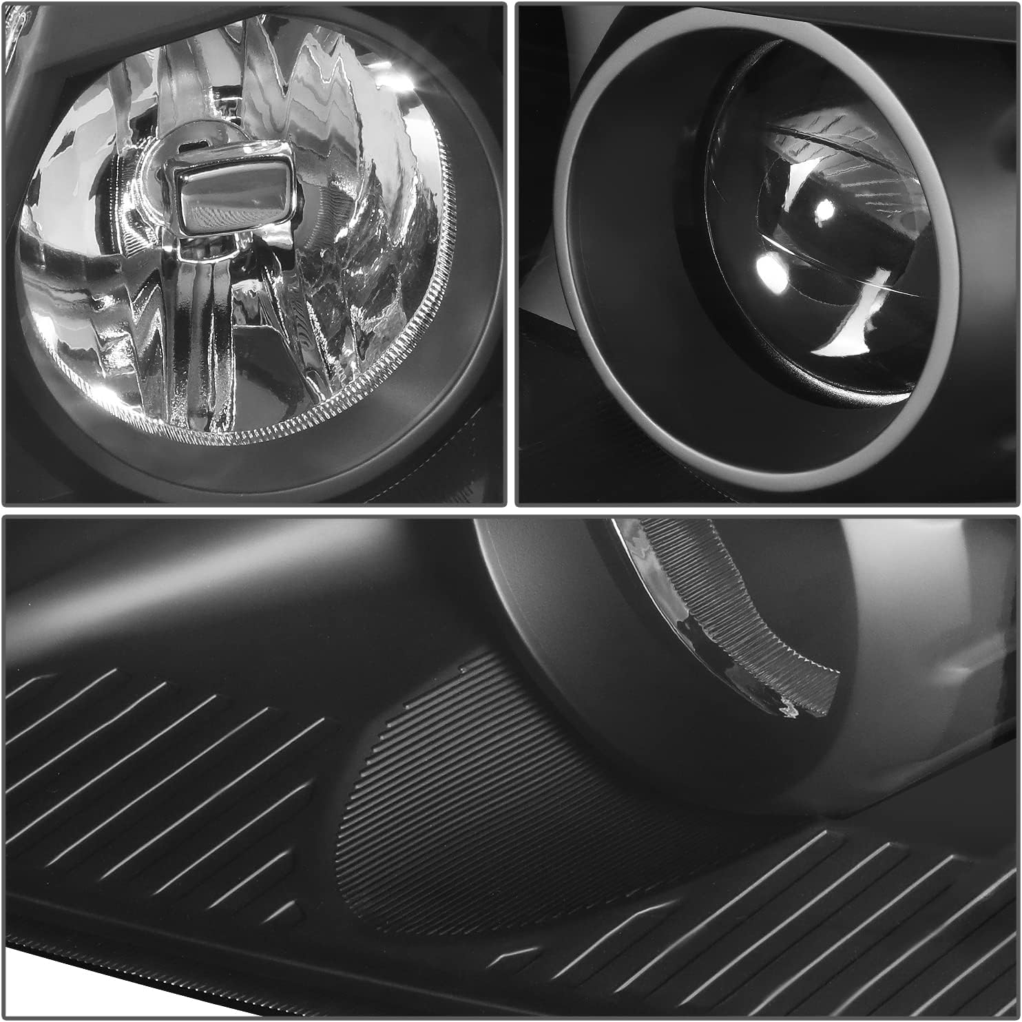 DNA MOTORING HL-OH-KIASO11-BK-AM Pair of OE Style Black Housing Amber Reflector Headlights Compatible with 2011-2013 Sorento