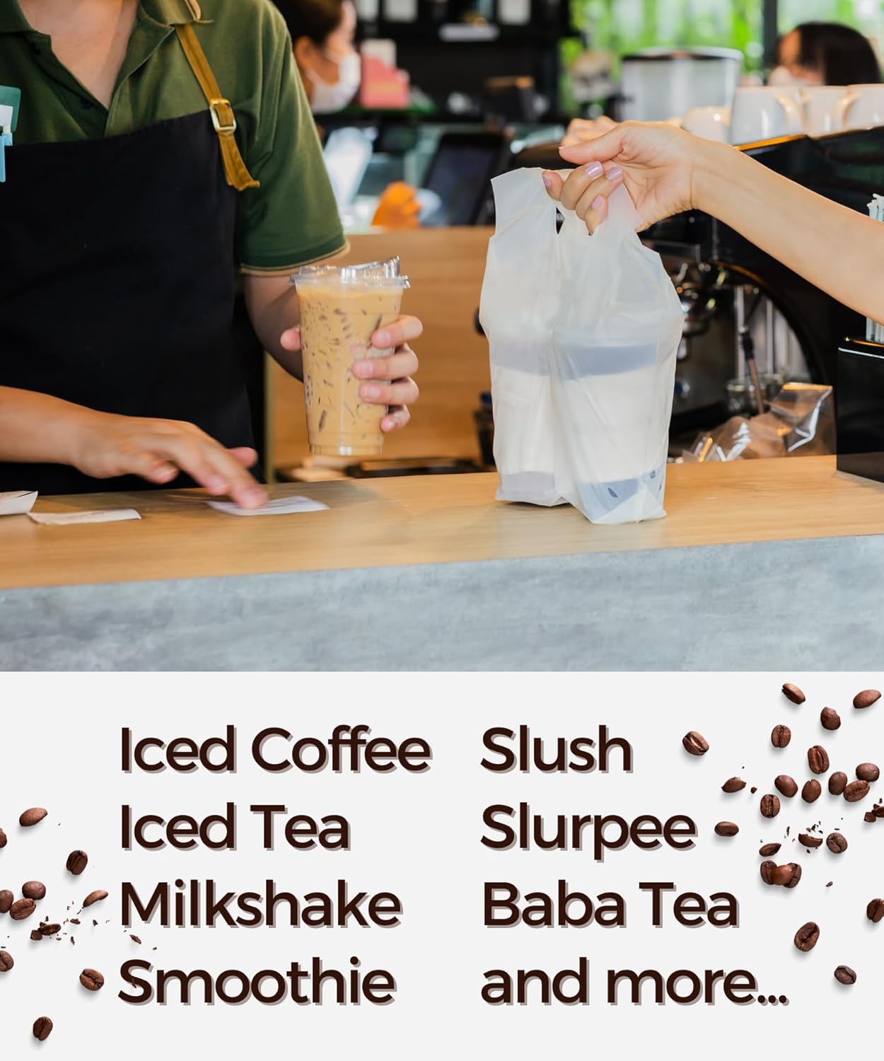 100 Pack 24 oz Clear Plastic Cups with Strawless-Sip-Lids, Disposable Cups Plastic Iced Coffee Cups, To Go Cups with Sip Through Lids for Smoothie, Milkshake, Cold Drinks for Party, Wedding, Event - Image 5