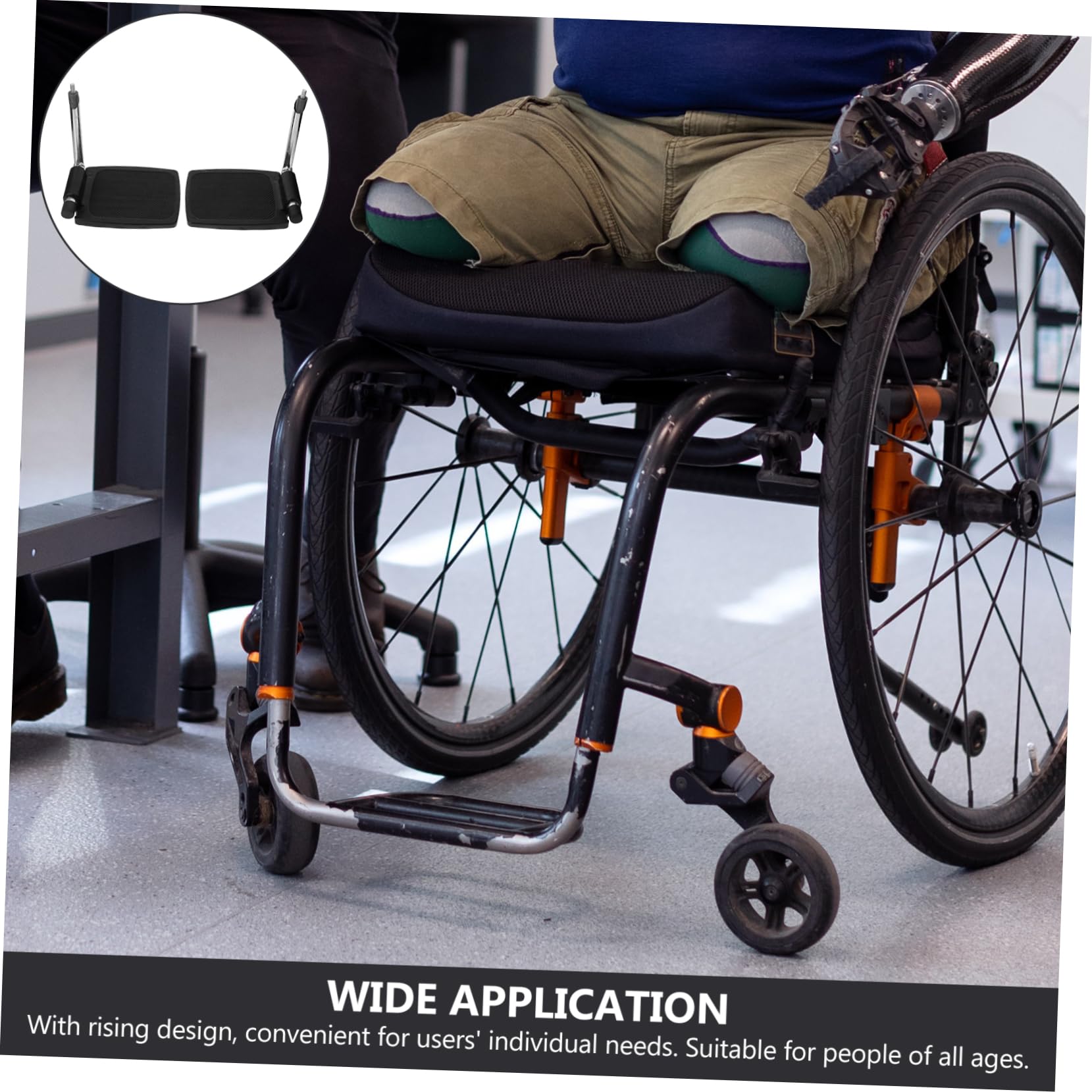 Reposapiés para Silla de Ruedas de Repuesto Metal Soporte Elevador para Uso Diario Casa o Clínica Compatible Mayoría de Sillas de Ruedas