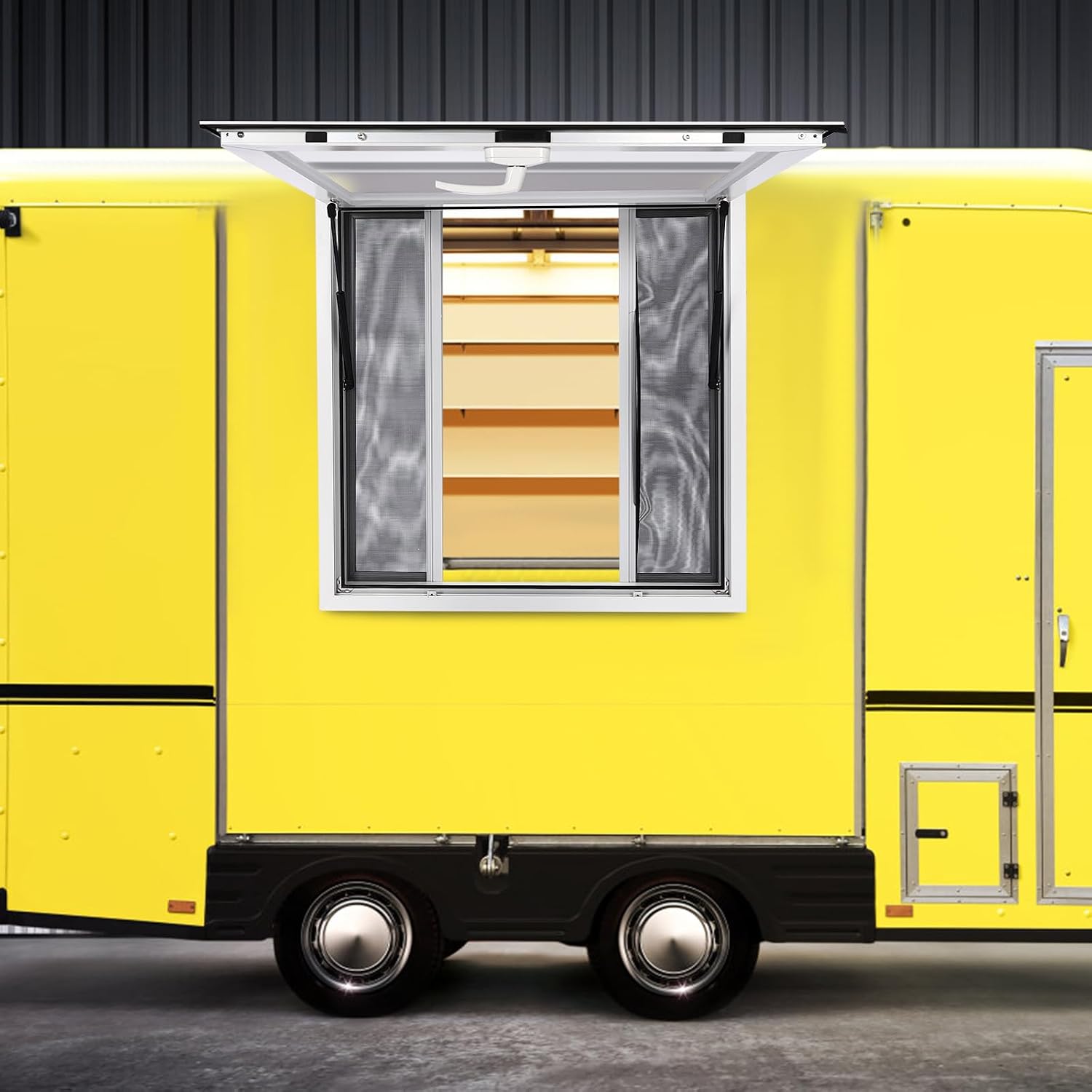 Concession Window for Food Truck Concession Stand Serving Window with Screens Aluminum Alloy Food Truck Window Food Truck Serving Window Concession Stand Window Up to 80° (36'' x 36'')