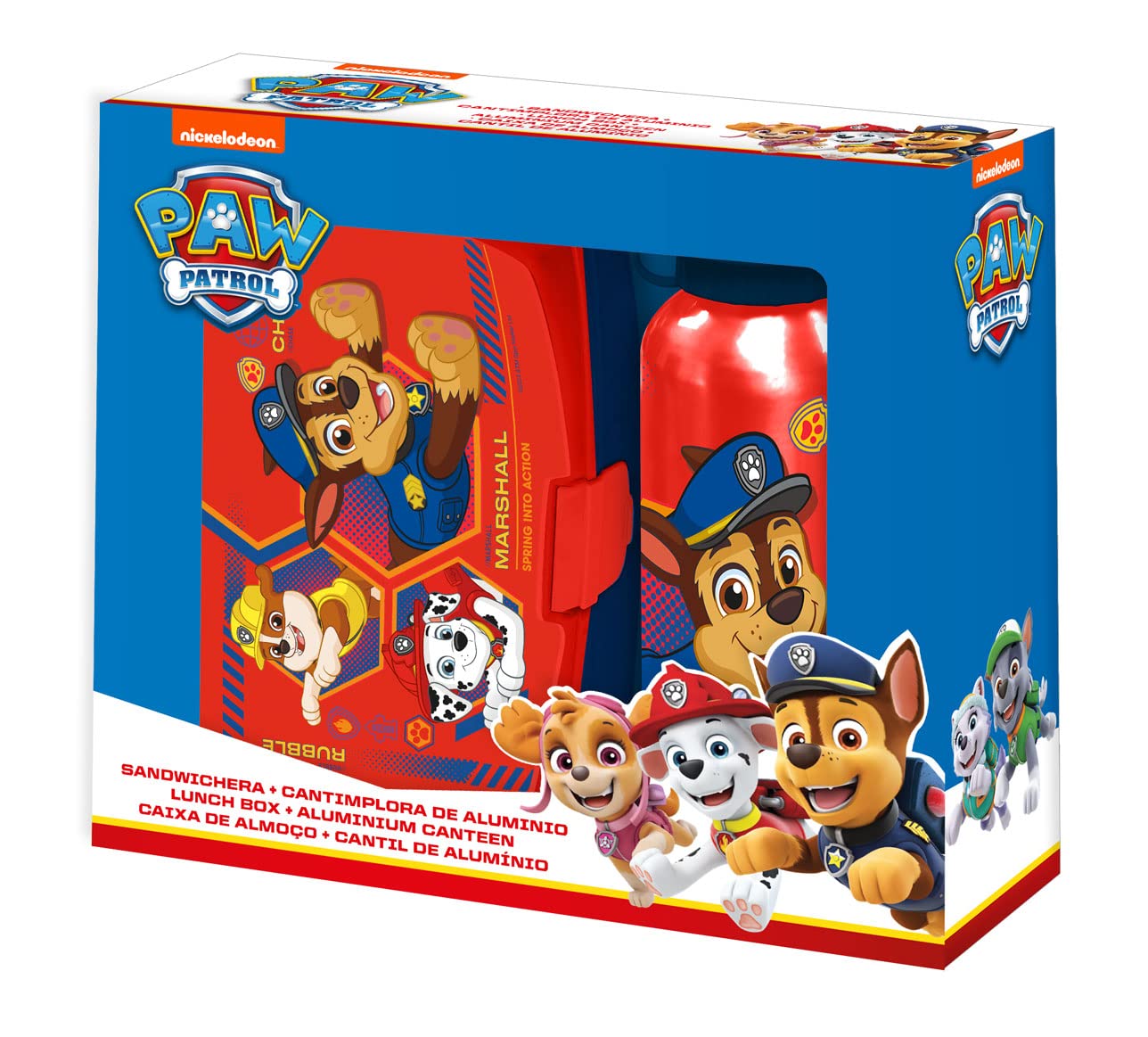 Nickelodeon's Paw-Patrol - Contenitore per il pranzo per bambini, con 3 scomparti, senza BPA