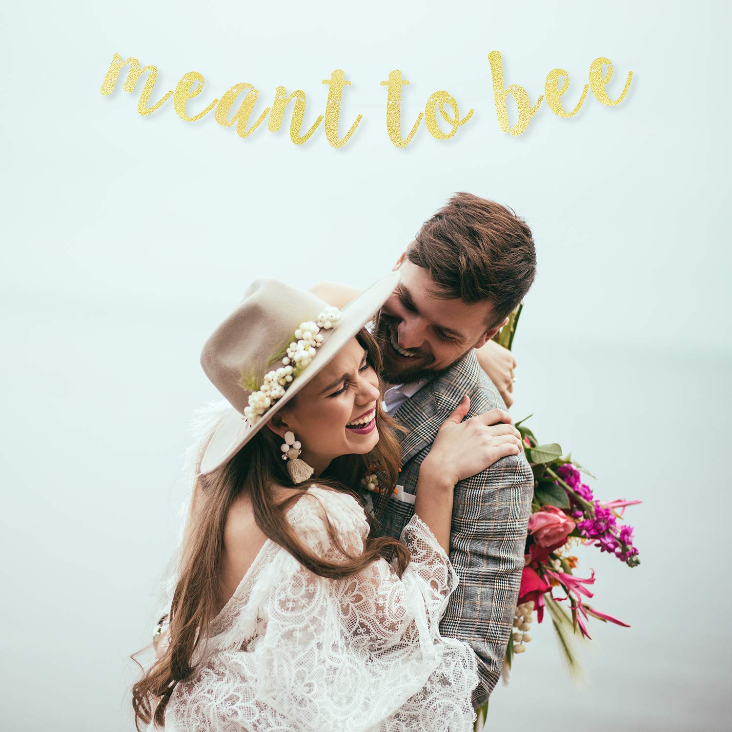 Meant to Bee złoty brokat kursywny skrypt chorągiewki baner baby shower urodziny ślub panna młoda to be mama na imprezę dekoracja kominek stół znak ścienny - nie wymaga majsterkowania