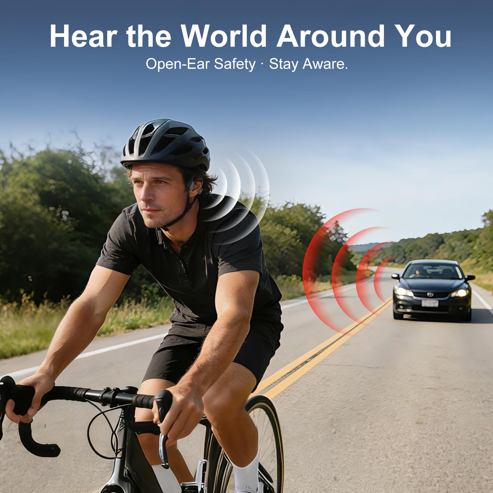 Cuffie a Conduzione Ossea Bluetooth 6.0, Auricolari Wireless Open Ear, Impermeabili IPX6, Connettività Doppia, 10 Ore di Autonomia, Cuffie Sportive per Corsa, Ciclismo e Palestra