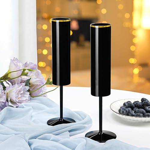 Vista 28 de 12 copas de champán rosa de 6 onzas acrílicas reutilizables para boda, copas de tostadas, copas de champán cuadradas, copas de vino de novia