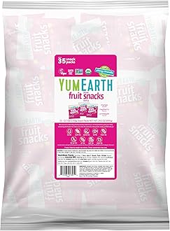 - YumEarth Organic Tropical Fruit Snacks (Pack of 35) - 0.7 Ounce Snacks Packs - Non GMO, Gluten Free, Vegan, Dye Free - Pineapple, Raspberry, Mango
