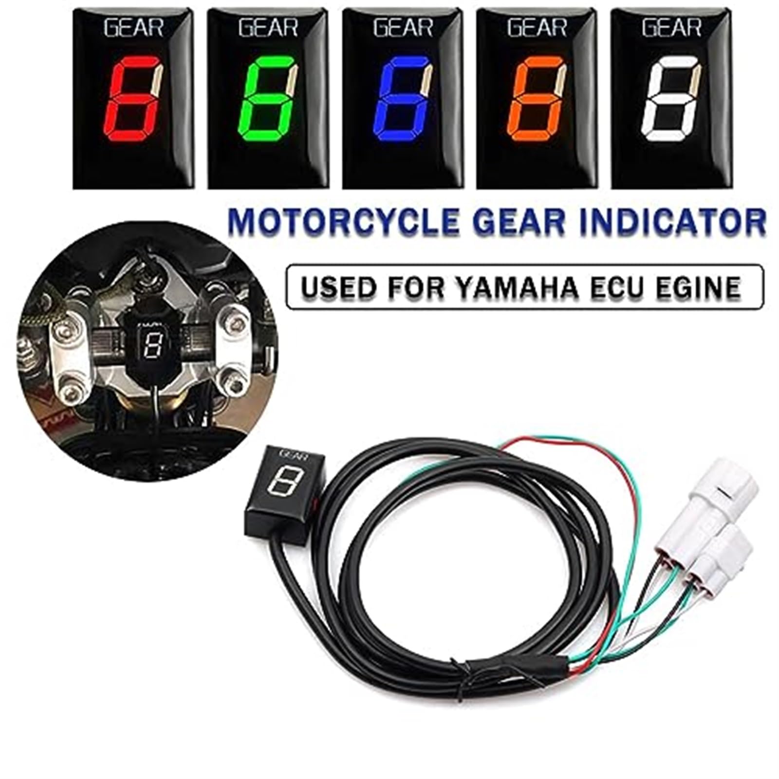 Moto 1-6 Velocità Indicatore di Marcia Meter Accessori Moto, for YZF-R1 YZF-R6 YZF-R6s YZF R1 R6 R6S YZFR1 YZFR6 Indicatore di marcia della moto(BLACK Red)