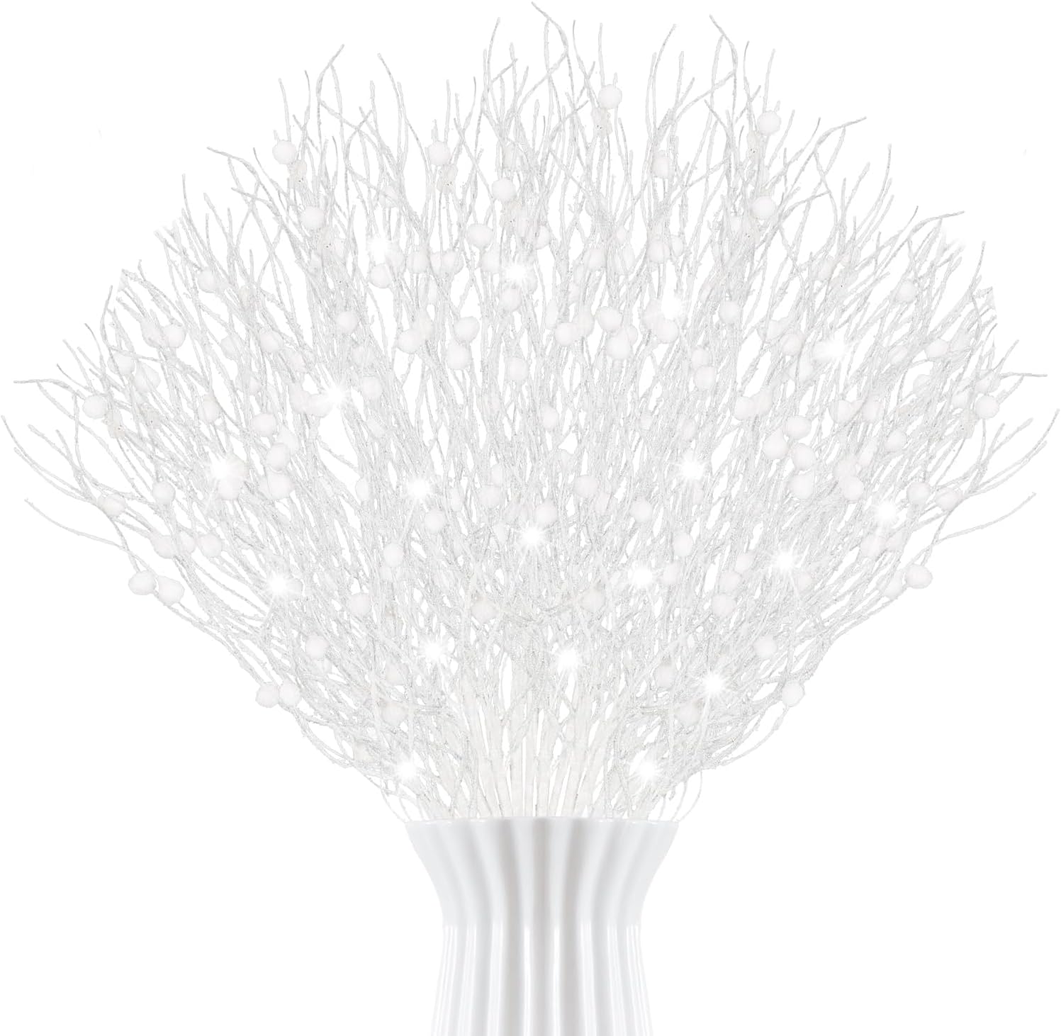 14Pcs Christmas Glitter Berries Stem Ornaments 17.7Inch