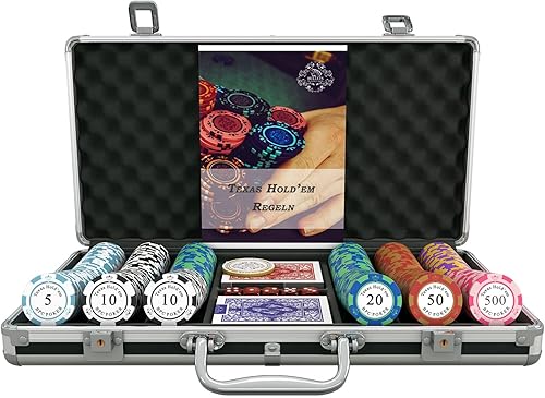 Miniatura 2 de Bullets Playing Cards  Juego de póquer Carmela  300 fichas de póquer de arcilla (0.49 oz) con caja de aluminio, naipes de plástico y dados  Texas