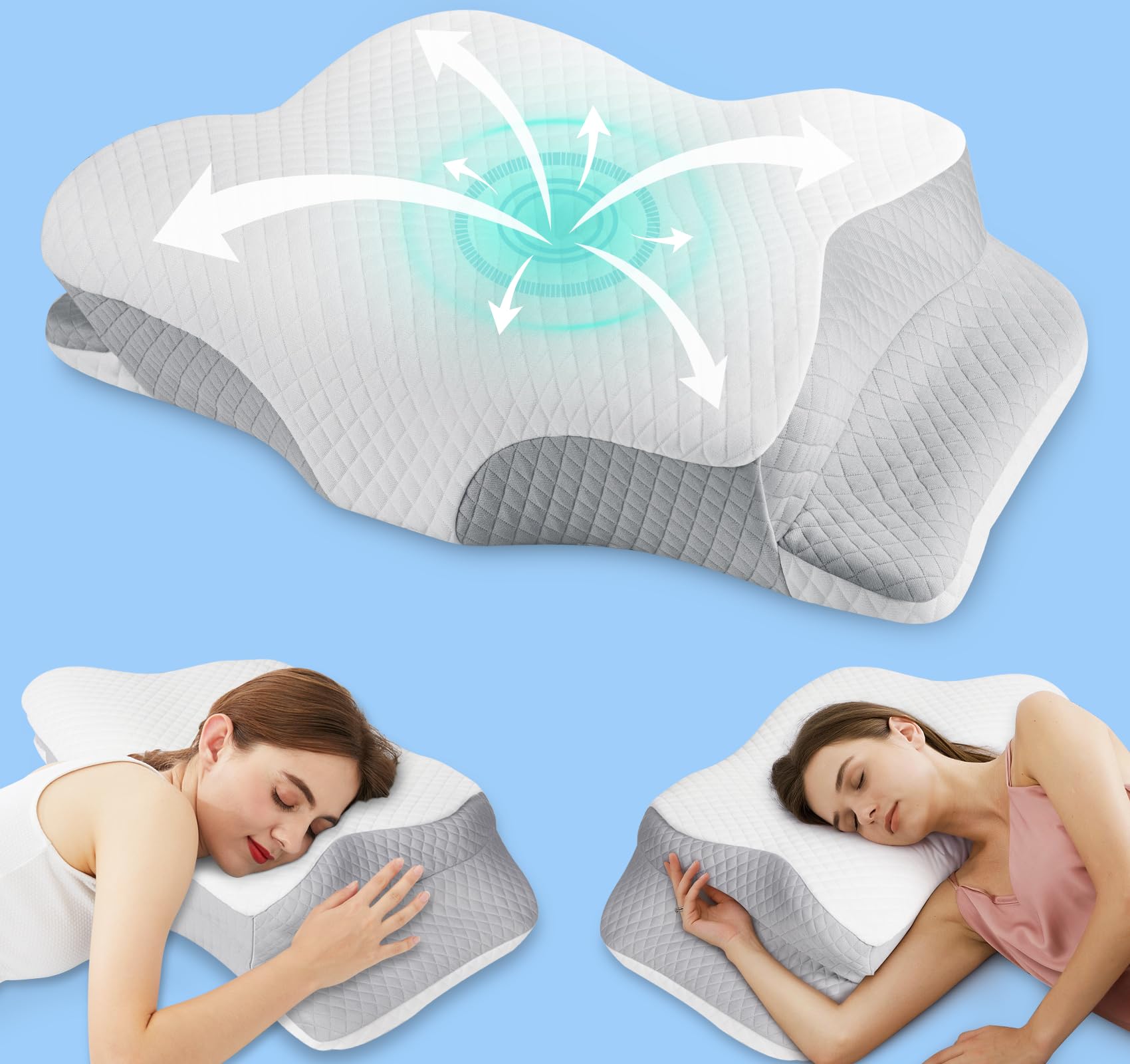 Hydomi Orthopaedic Neck Pillow for Sleeping Cervical Memory Foam Pillow for Neck & Shoulder Pain Relief