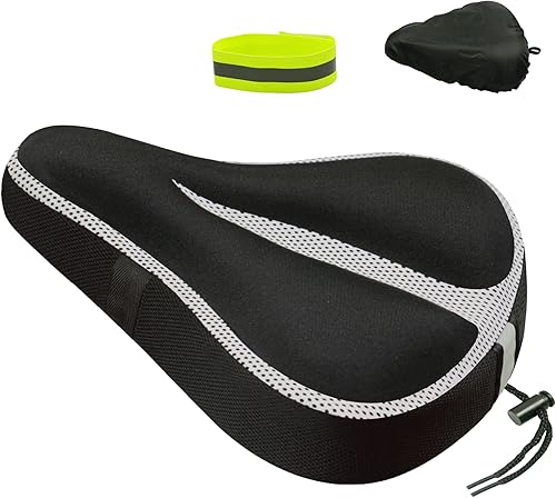 Funda de Asiento de Bicicleta de Gel Acolchada Cubiertas de Sillín de Bicicleta para Mujeres y Hombres, Funda de Cojín de Asiento de Bicicleta de