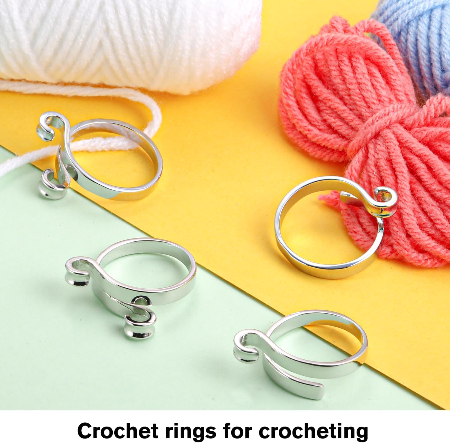 Crochet Ring Knitting Yarn Tension Rings for Finger Crocheting Accessories