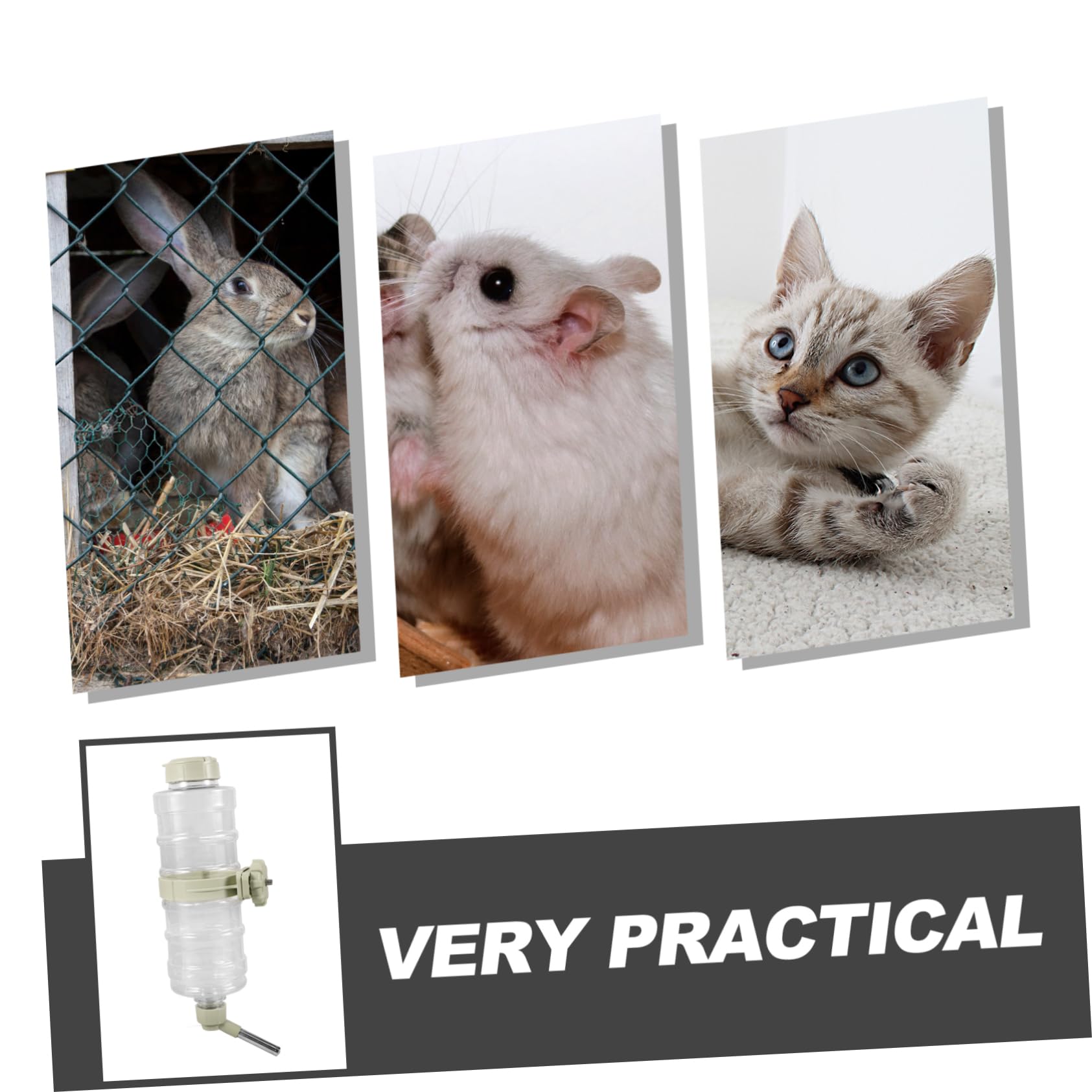 Milisten 3pièces Gourde Eau pour Animaux De Compagnie Distributeur Automatique Bouteille Anti-Fuite pour Chien Et Rongeurs pour Cage Et Intérieur