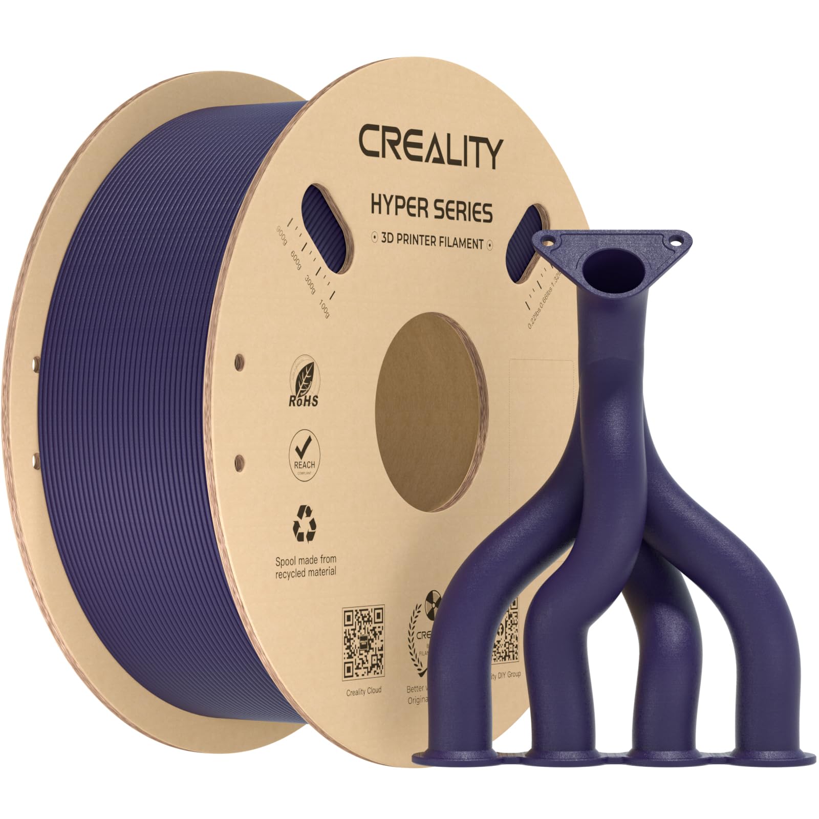 Creality Hyper PLA-CF Filament 1.75mm, Purple, 1-Pack, 1KG