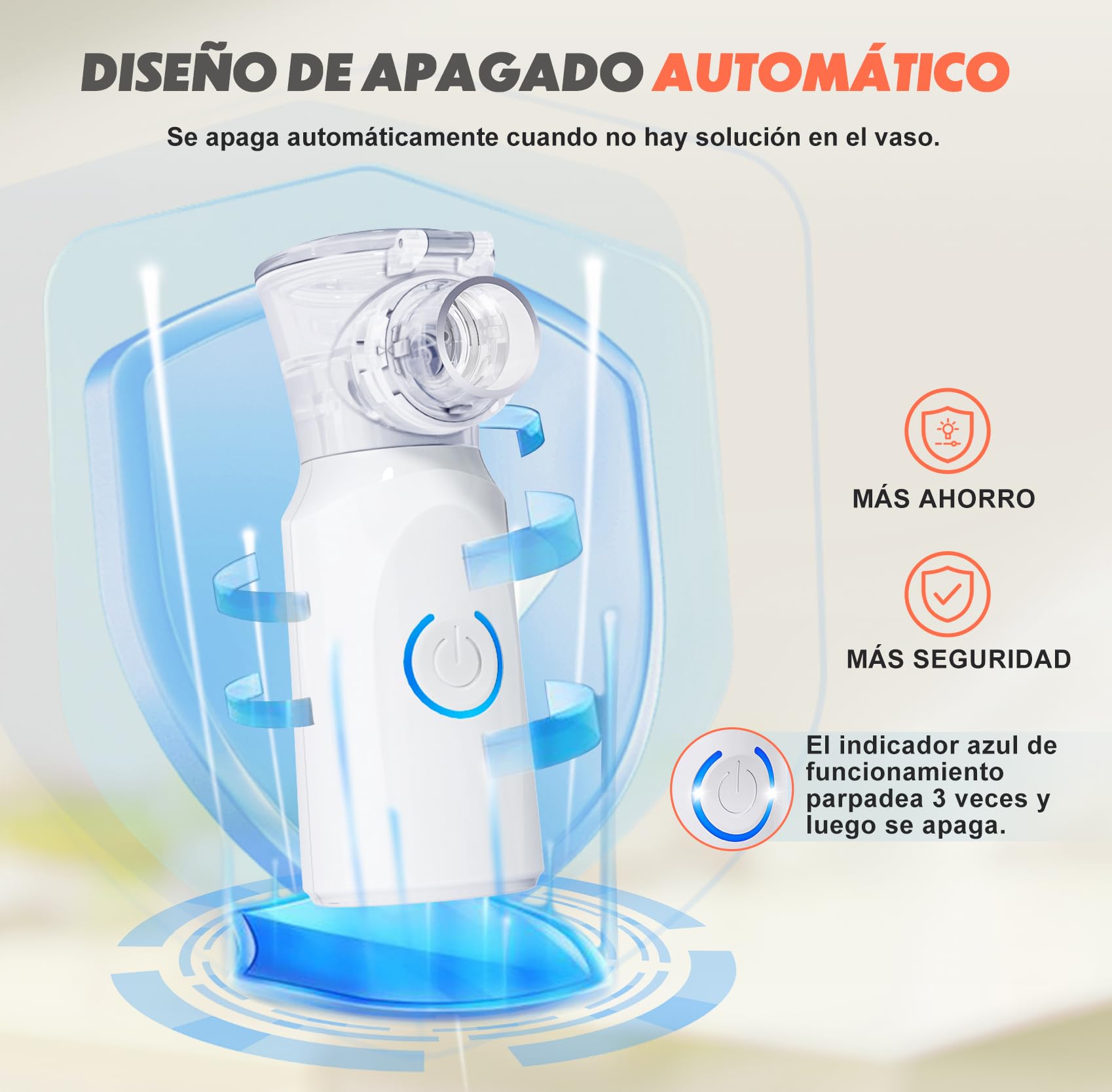 Nebulizador para Adultos, Nebulizador Portátil Recargable para Adultos y Niños, Silencioso para Niños con 2 Máscaras y Boquilla, inhalador Con Mango para uso Doméstico y de Viaje