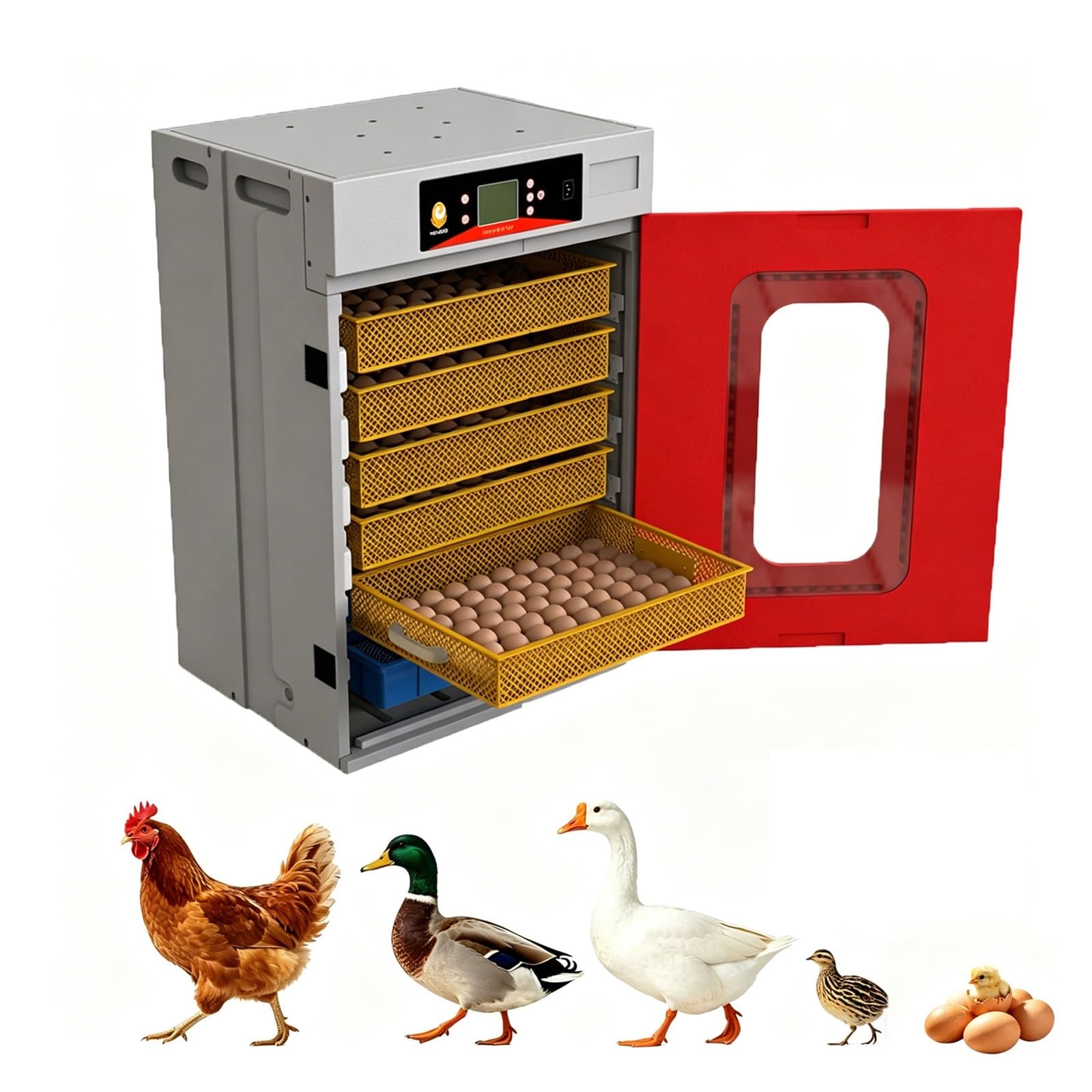 Incubatrice per uova con rotazione automatica e controllo della temperatura per cova polli, anatre, oche e quaglie, ideale per uso domestico e allevamento di pollame