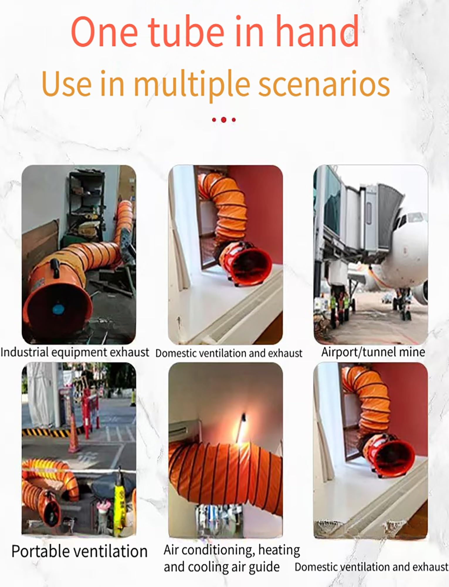 Manguera de PVC resistente for conductos de aire acondicionado y sopladores de servicios públicos. Tubo de escape ajustable for fábricas(10m,40cm/15.75in)