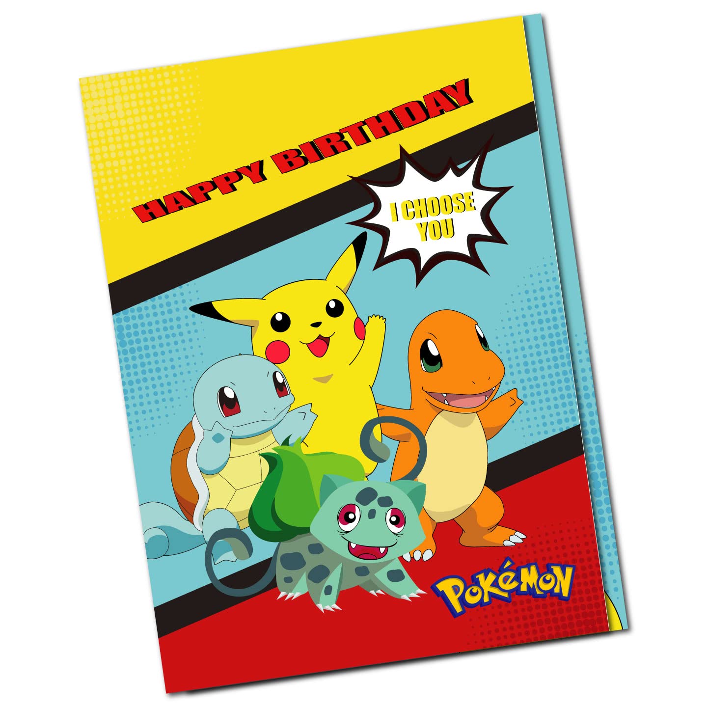 Festiko® Poke Theme Greeting Card, mon Theme Party Favors, Poke Theme Decoration Supplies, Pika Mon Cards