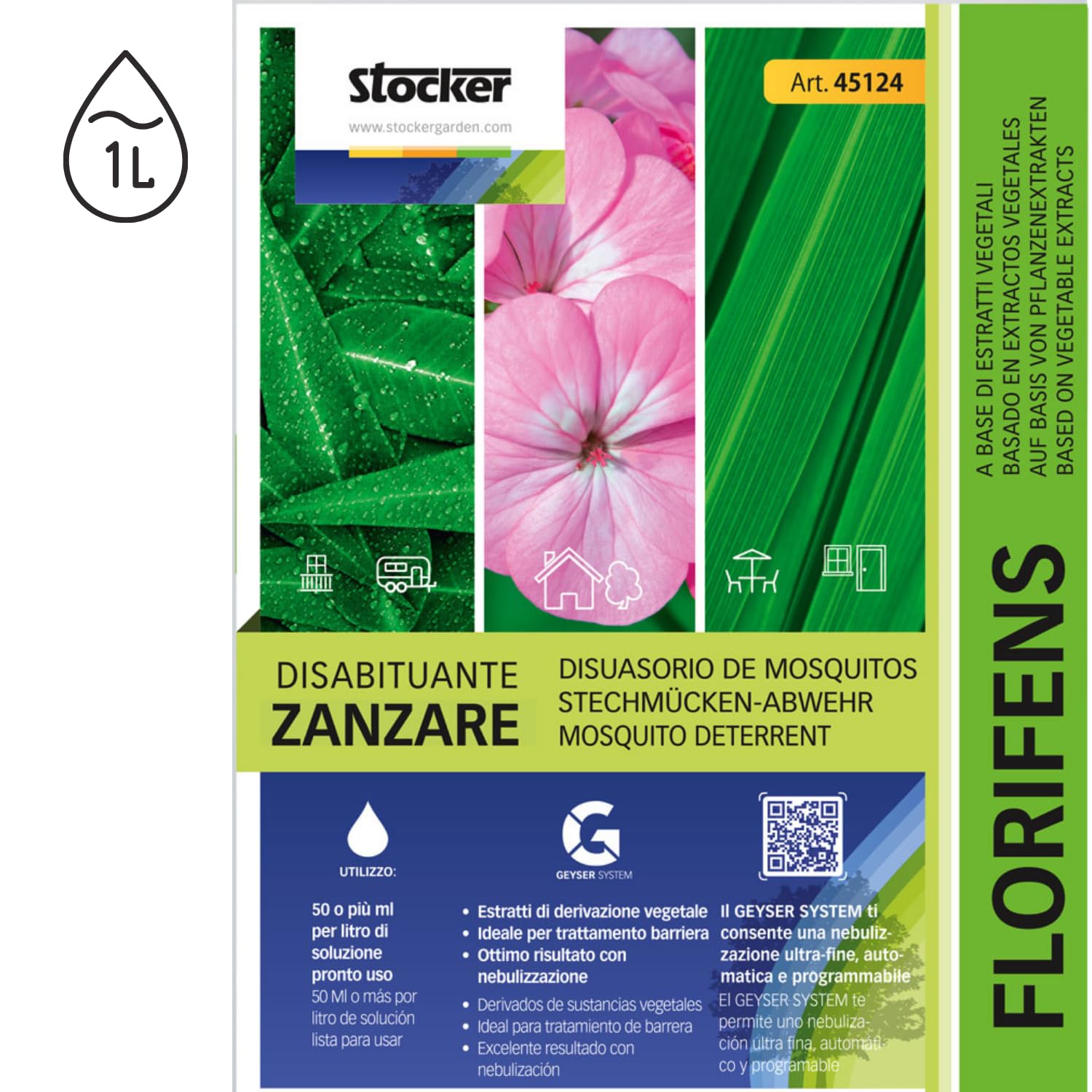STOCKER - Florifens disabituante concentrato zanzare 1L