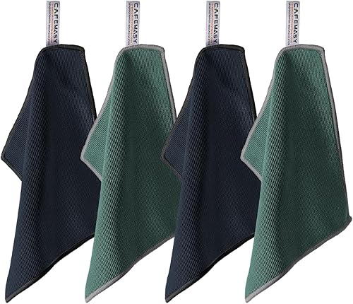 CAFEMASY Barista Towels - Accesorios para máquina de café expreso, paquete de 4 paños de barista absorbentes de alta calidad de 8 x 8 pulgadas,