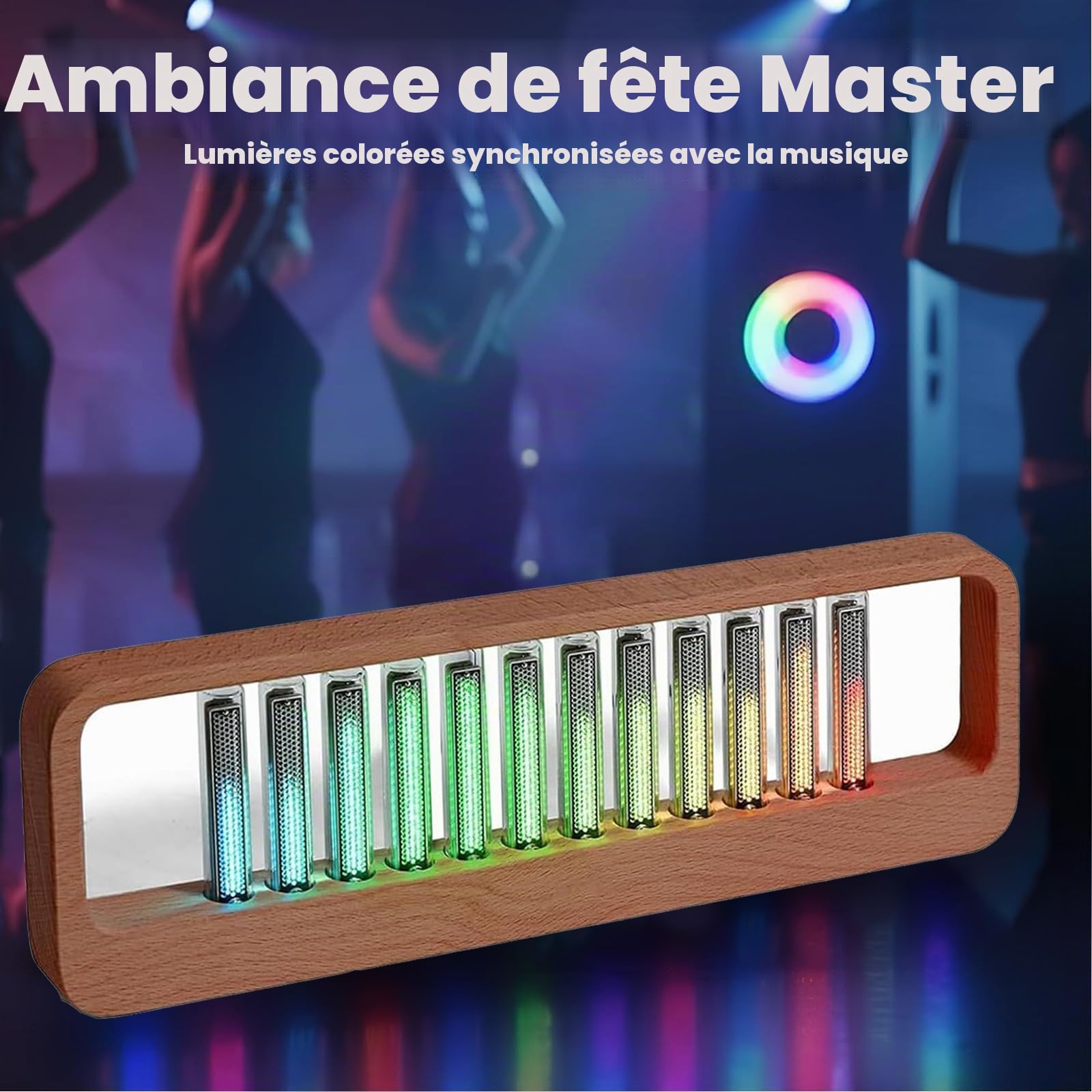 Affichage du Spectre Musical LED, Lampe Spectrale RGB avec Capteur Sonore, Analyseur De Spectre Audio avec Microphone Intégré, 7 Modes Prédéfinis, pour Le Jeu, Le Studio Et La Décoration