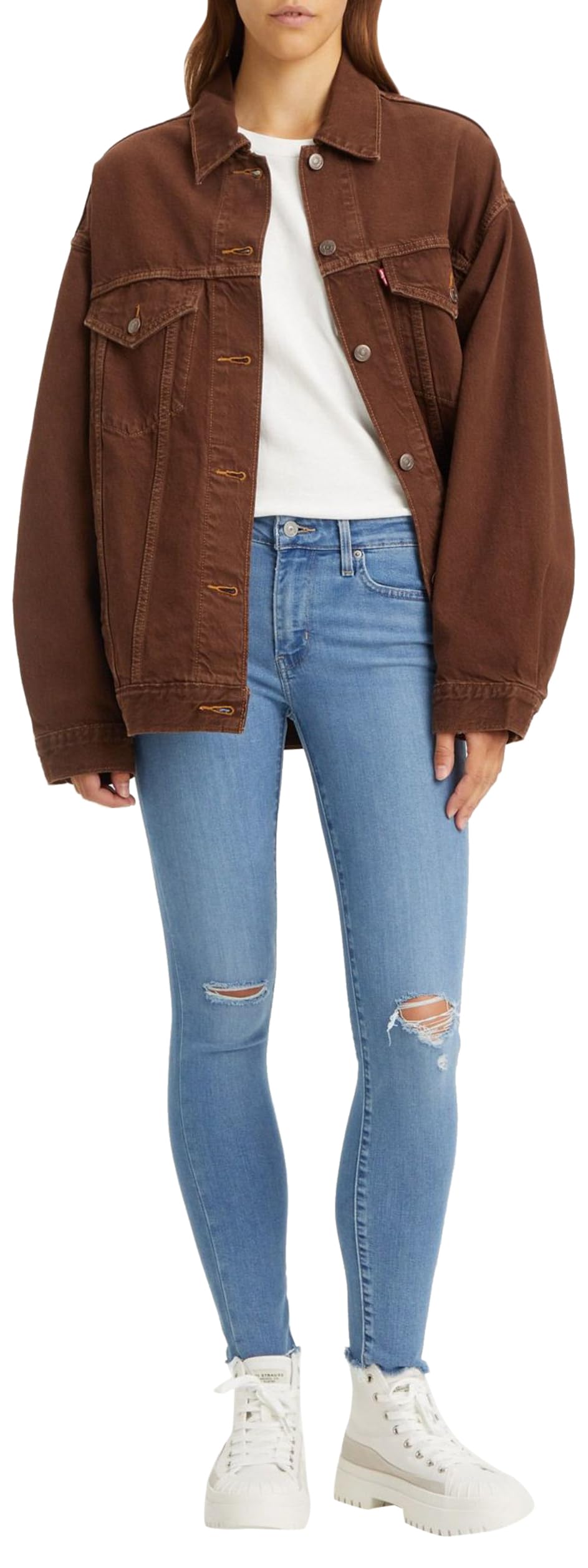 Levi's Damen 711 Skinny Jeans, Rio Lowdown, Blau, 27W 28L
